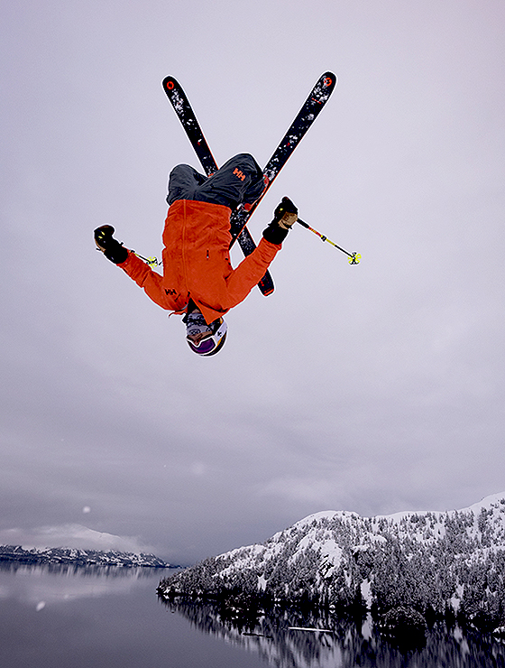 Skier Marcus Caston getting some big backcountry air in Prince William Sound. Photo by: Colin Witherill