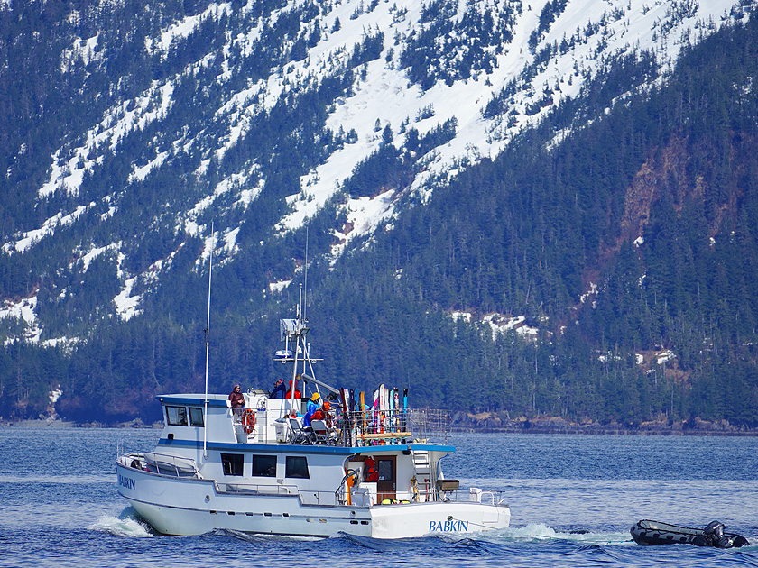 The Babkin returns to port after a successful backcountry ski trip.