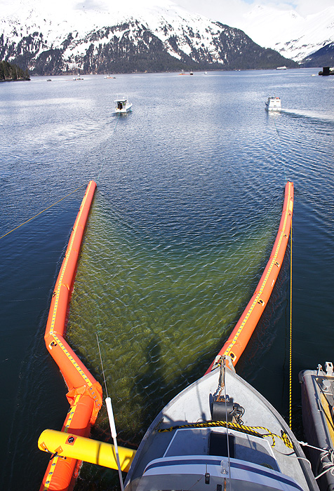image the Alexandra taking part in an ocean oil spill clean up